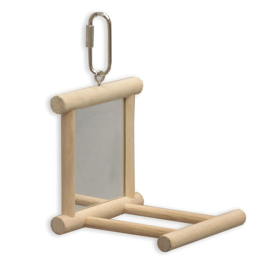 Mirror with Perch Wood